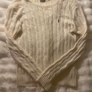 Ralph Lauren Women's Cream Cable Knit Sweater